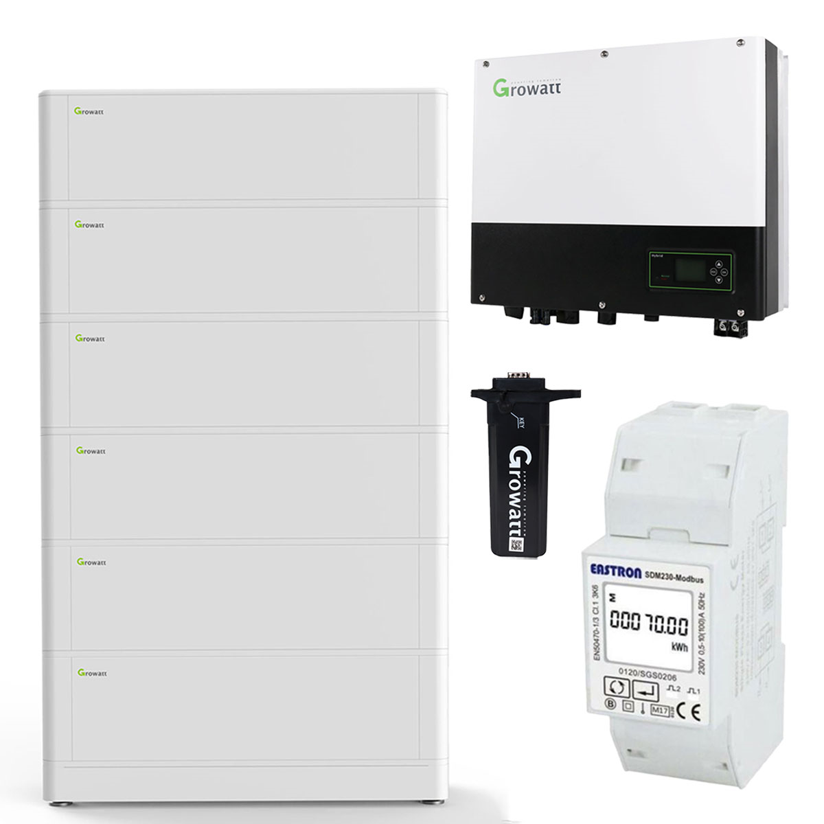 Growatt SPH3000TL BL-UP 3kW Hybrid Wechselrichter mit 15.3kWh Solarspeicher-Set