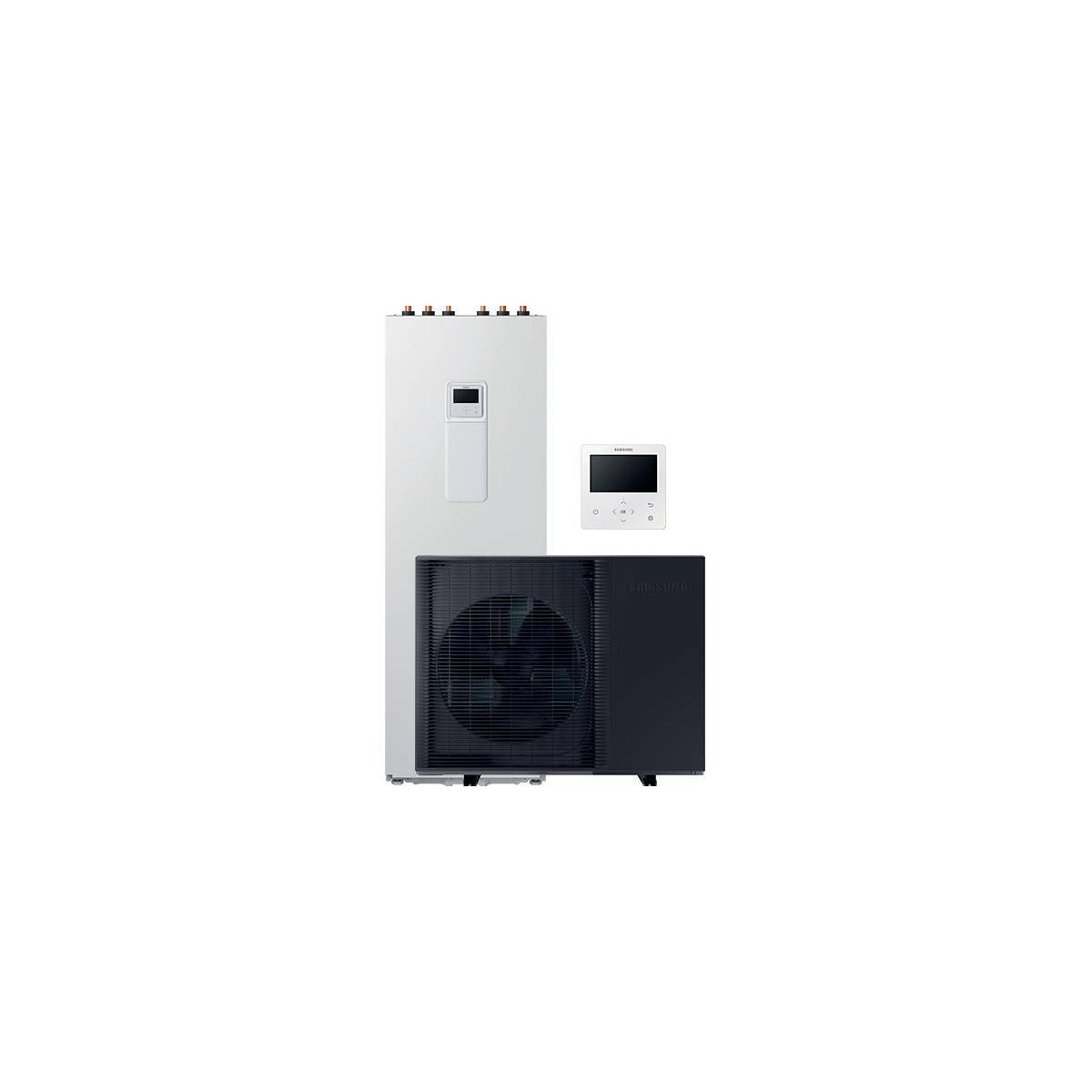 Samsung Paket Mono Block R290 5KW,1-Ph und Mono-HUB 200 Liter + Touch Fernb. SamsSamsung Mono-HT H 5.0 kW Wärmepumpen Set mit 200 l Warmwasserspeicher + Touch Fernb.