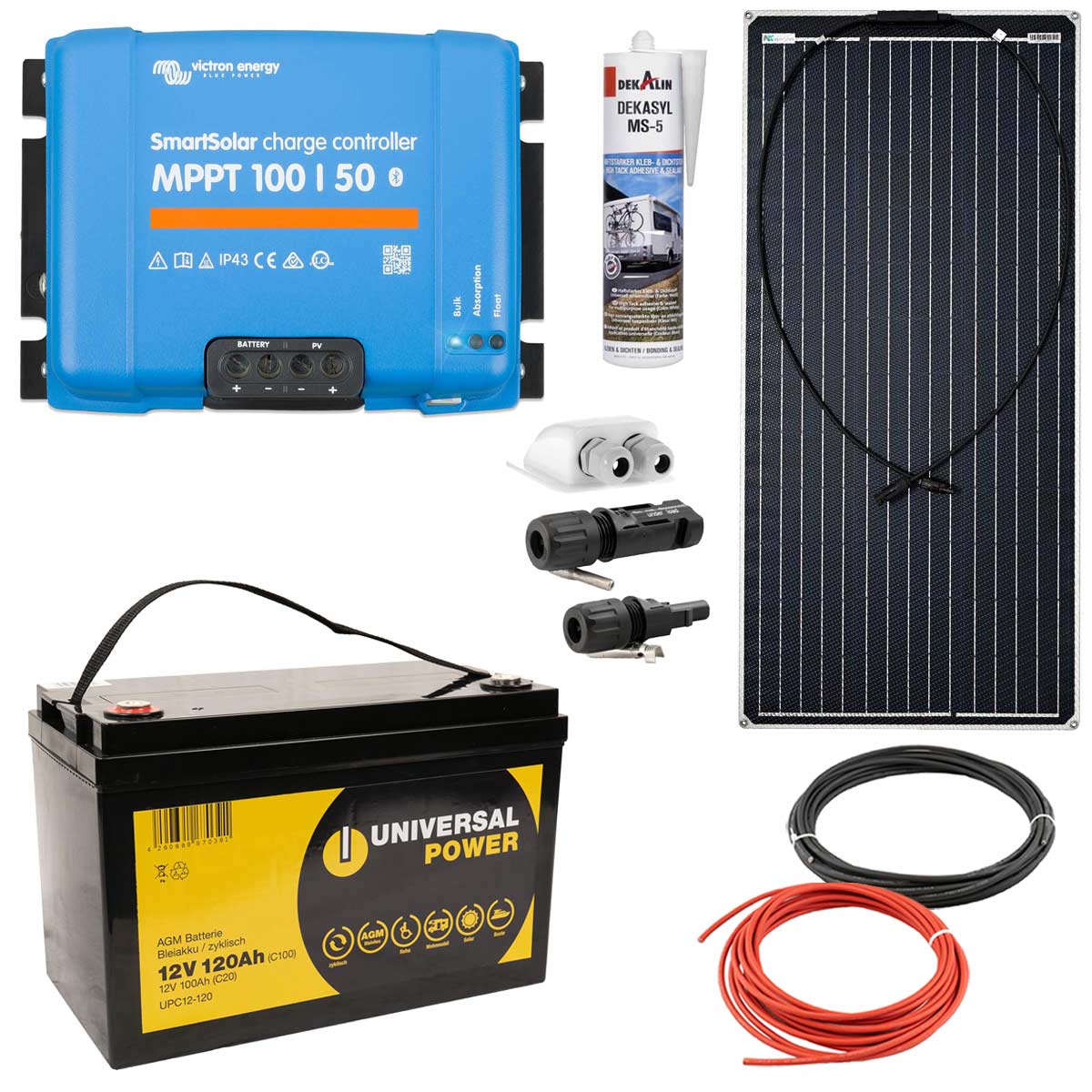 a-TroniX Solaranlage Wohnmobil 440W mit 120Ah Batterie und Victron MPPT Laderegler