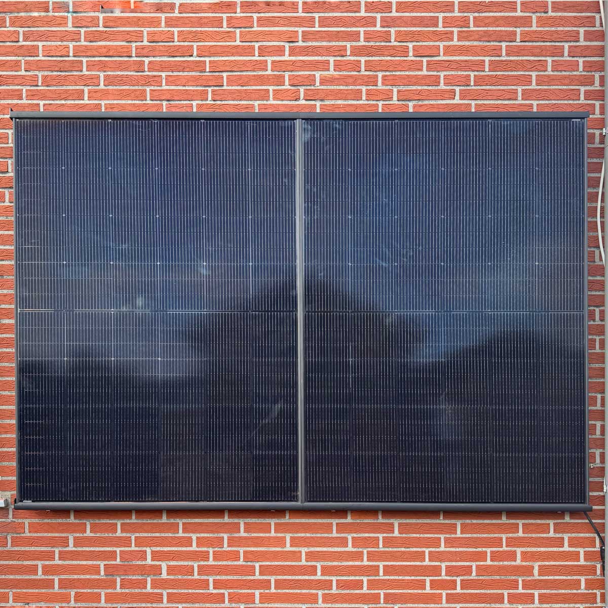 WandPV Premium mit Einlegeschienen und schwimmender Lagerung für 2 x PV-Module waagerecht
