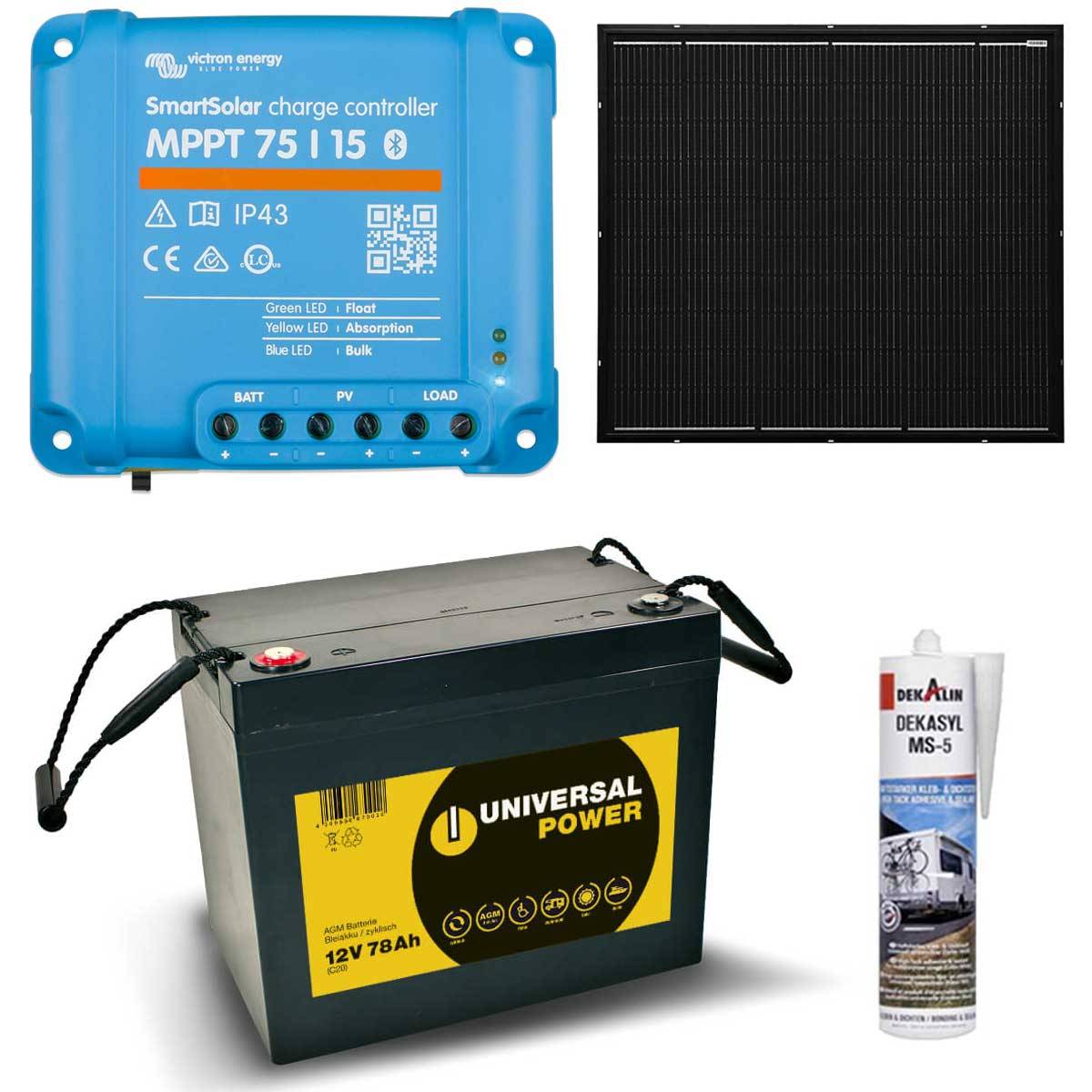 a-TroniX Solaranlage Wohnmobil 220W mit 75Ah Batterie und Victron MPPT Laderegler a-TroniX Solaranlage Wohnmobil 220W mit 75Ah Batterie und Victron MPPT Laderegler