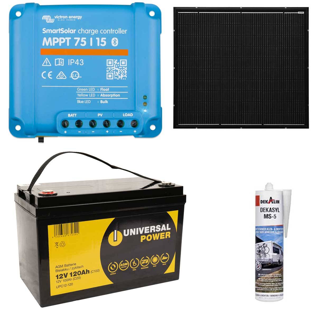 a-TroniX Solaranlage Wohnmobil 220W mit 120Ah Batterie und Victron MPPT Laderegler