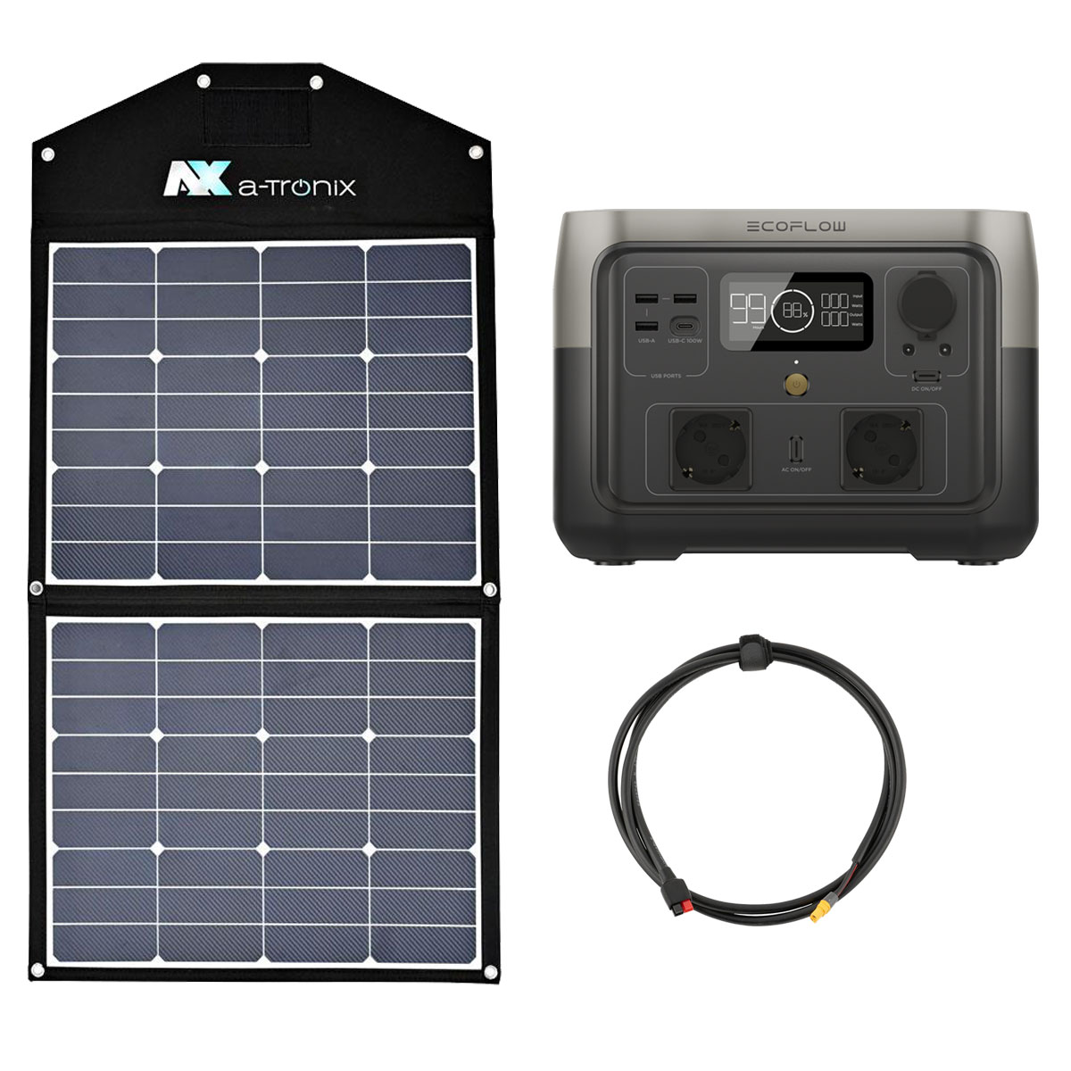 EcoFlow River 2 Max 512Wh Portable Powerstation mit 90W Solarmodul