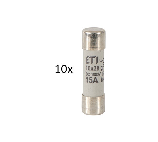 PV-FUSE 15A 10x38 1000V (PACKAGE OF 10 PCS) 10x Sicherungseinsatz 15A ...