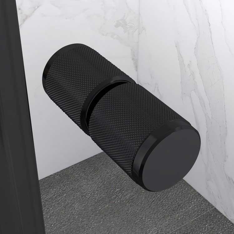 Duschtür Nischentür Kaylee BLACK mit Schiebetür aus 6mm ESG Klarglas Duschtür Nischentür Kaylee BLACK mit Schiebetür aus 6mm ESG Klarglas