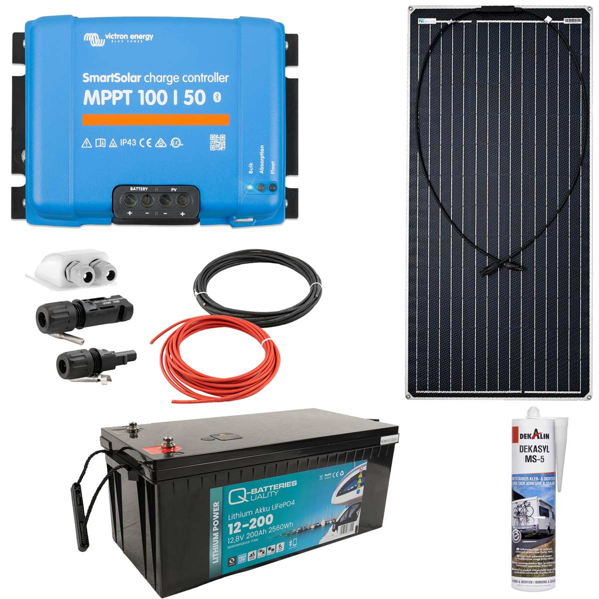 a-TroniX Solaranlage Wohnmobil 440W mit 200Ah Lithium Batterie und Victron MPPT Laderegler