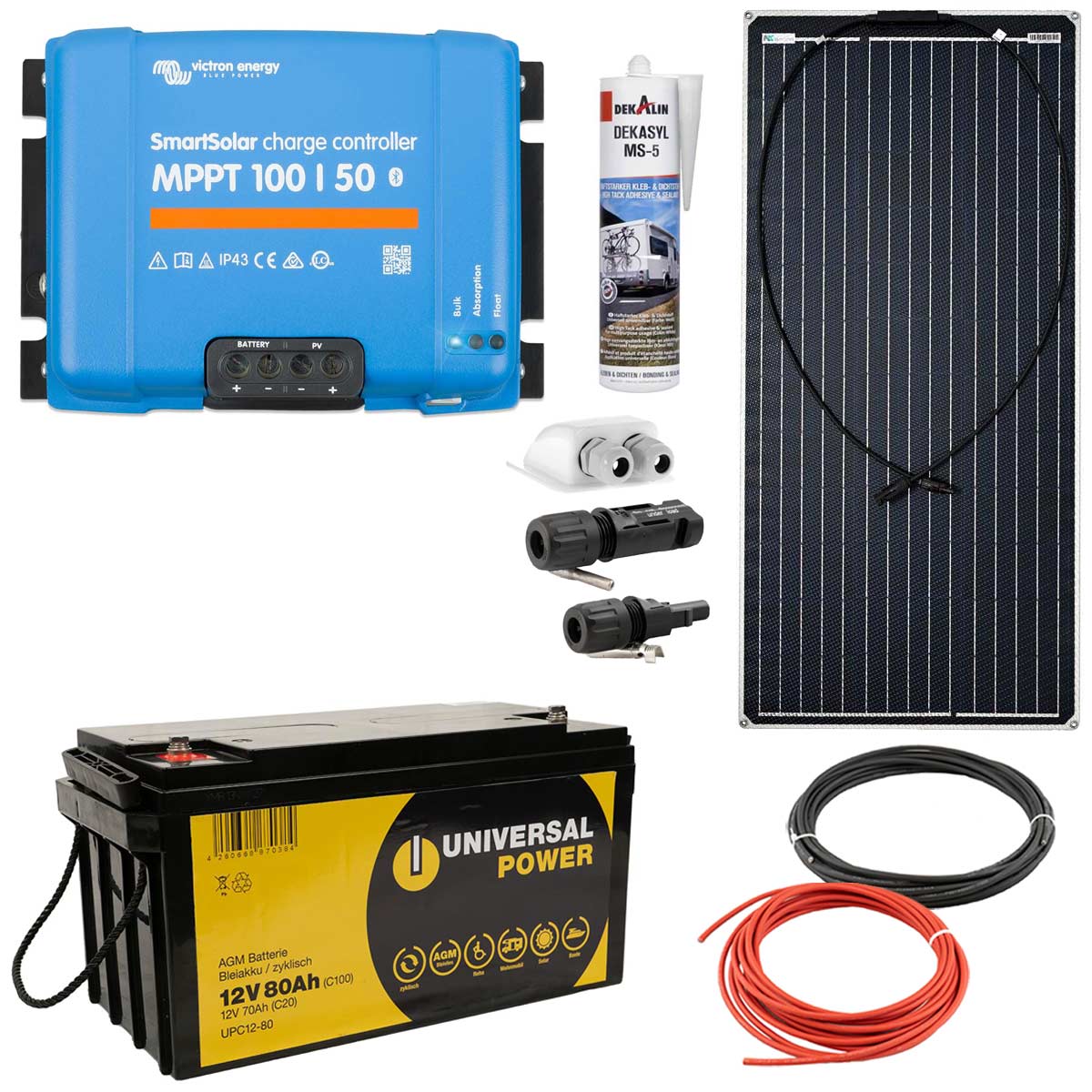 a-TroniX Solaranlage Wohnmobil 400W mit 80Ah Batterie und Victron MPPT Laderegler