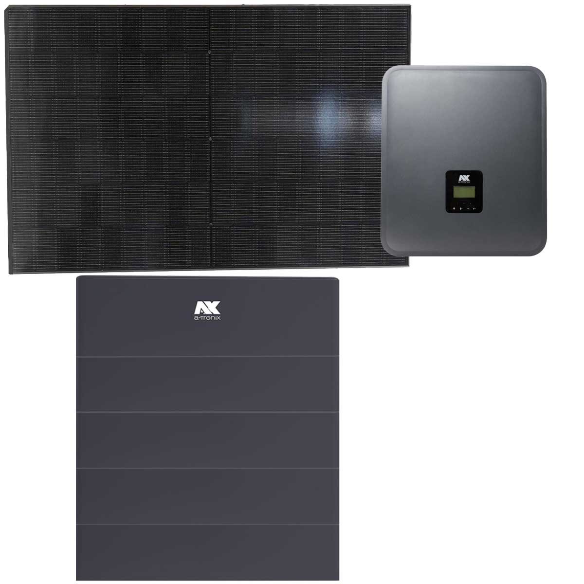a-TroniX AX 10kWp PV-Komplettanlage mit Glas Glas Modulen und 14,4kWh Speicher