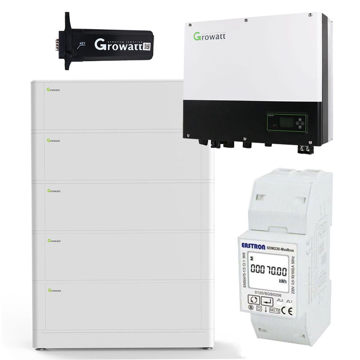 Growatt SPH3000TL BL-UP 3kW Hybrid Wechselrichter mit 12.8kWh Solarspeicher-Set