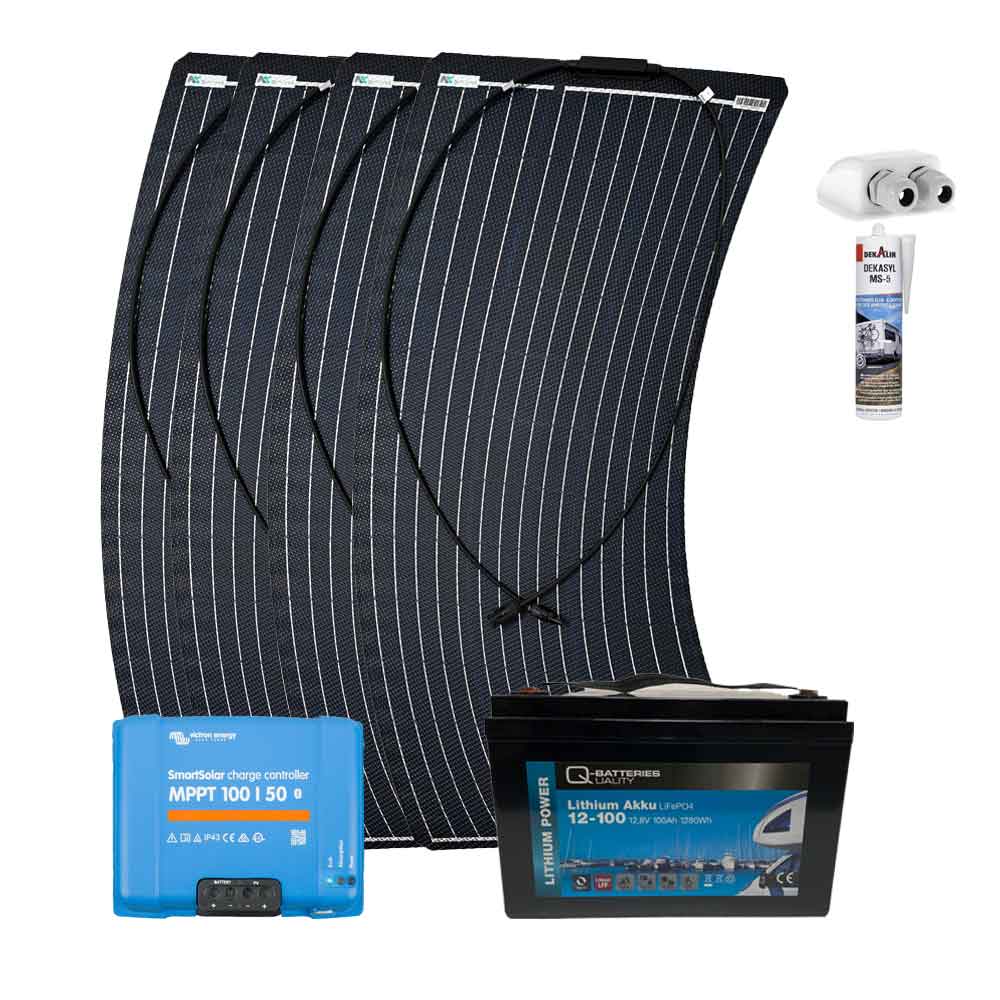 a-TroniX Solaranlage Wohnmobil 440W mit 100Ah Lithium Batterie und Victron MPPT Laderegler