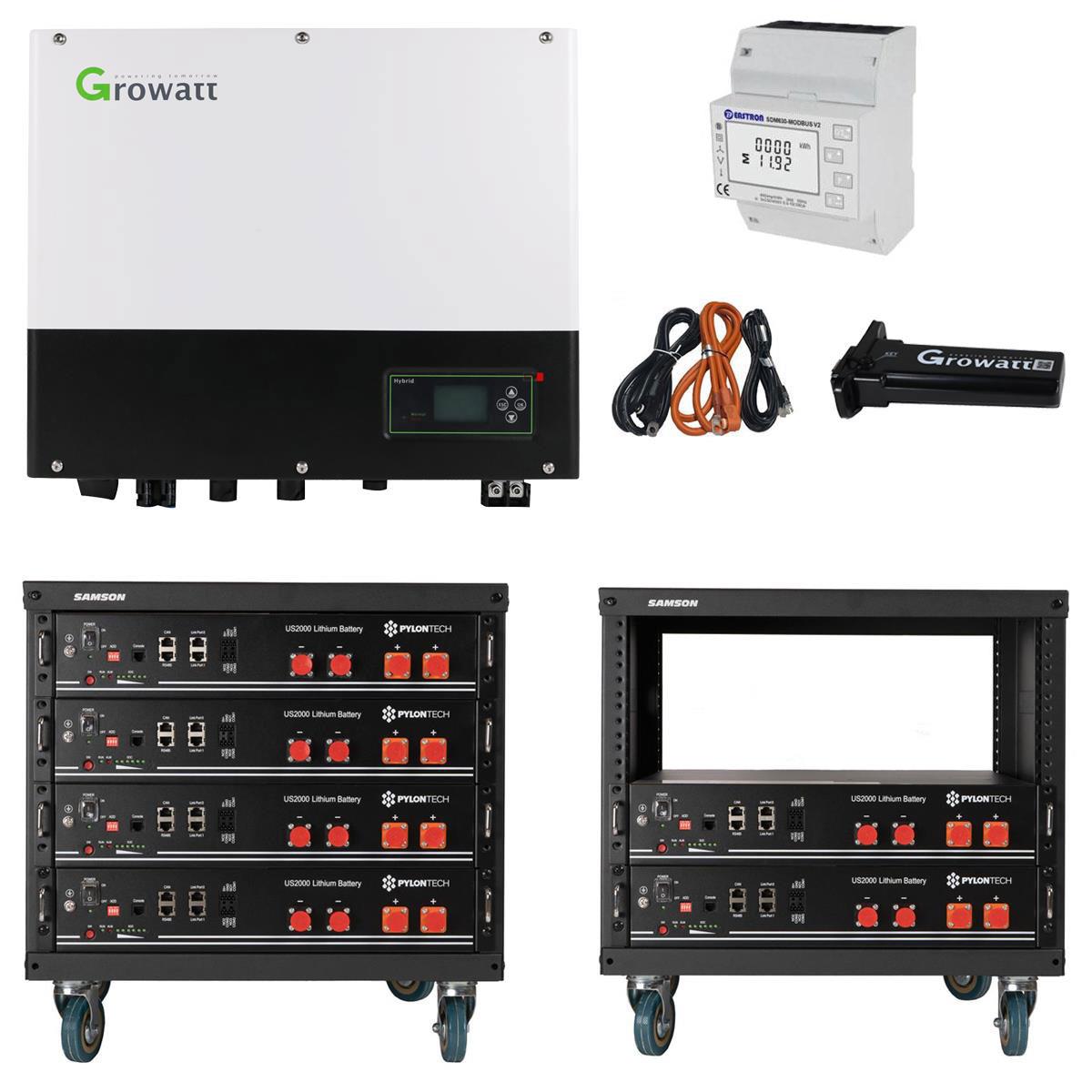 Growatt SPH3000TL BL-UP 3kW mit Pylontech US2000C 14,4kWh Solarspeicher