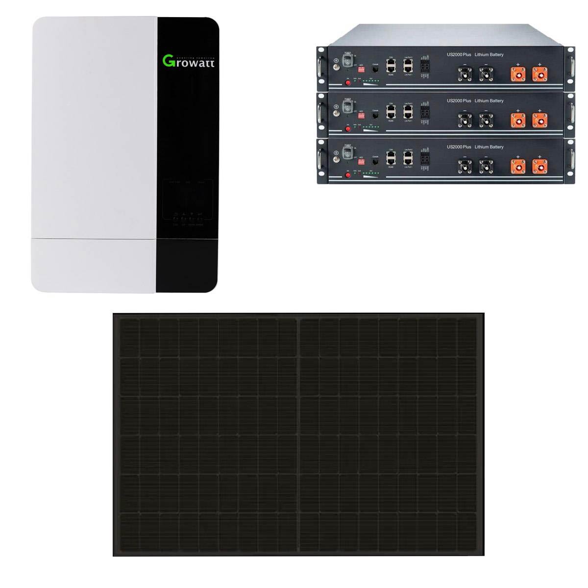 Pylontech 4kWp PV Komplettanlage mit Glas Glas Modulen und 7,2 kWh Solarspeicher