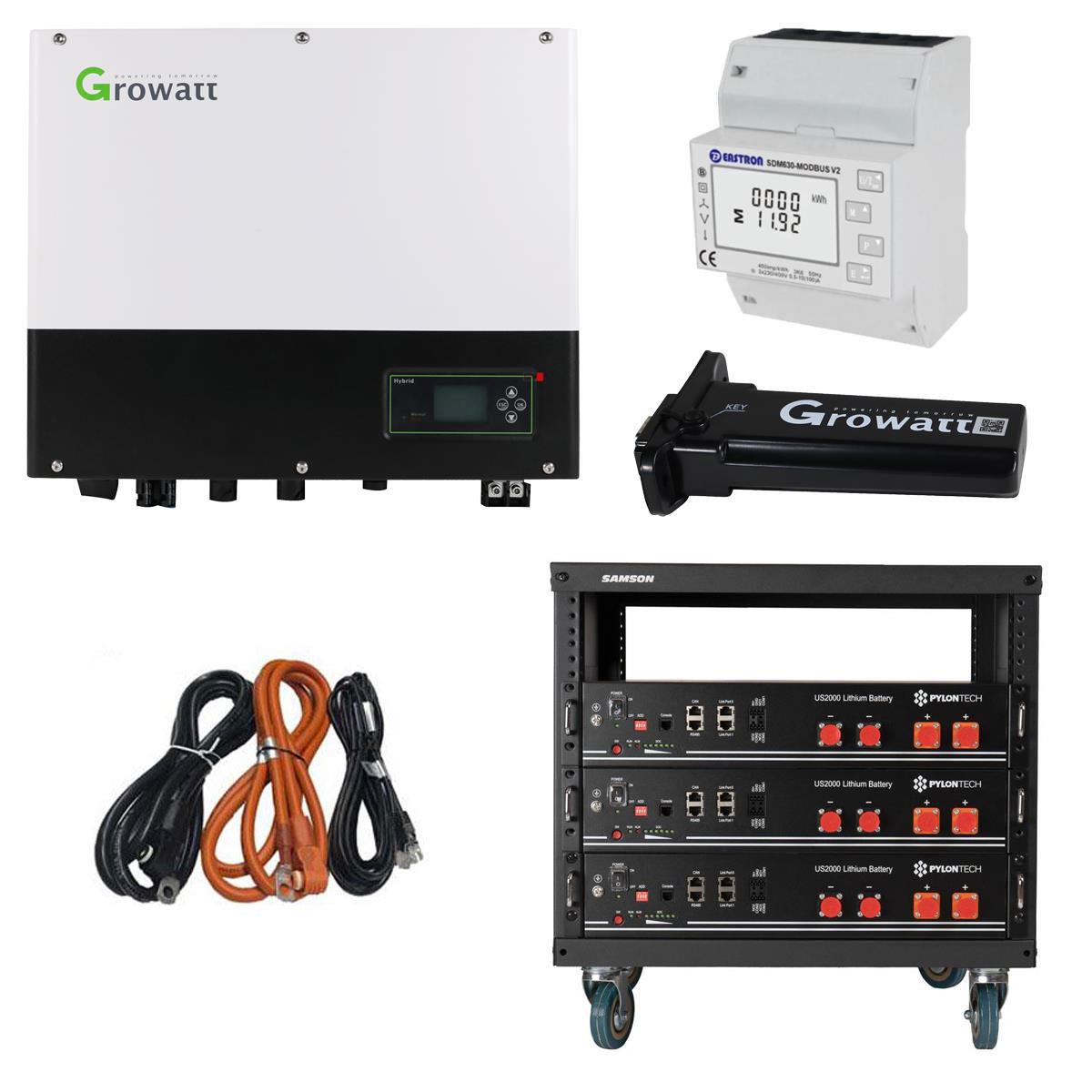 Growatt SPH3000TL BL-UP 3kW mit Pylontech US2000C 7,2kWh Solarspeicher