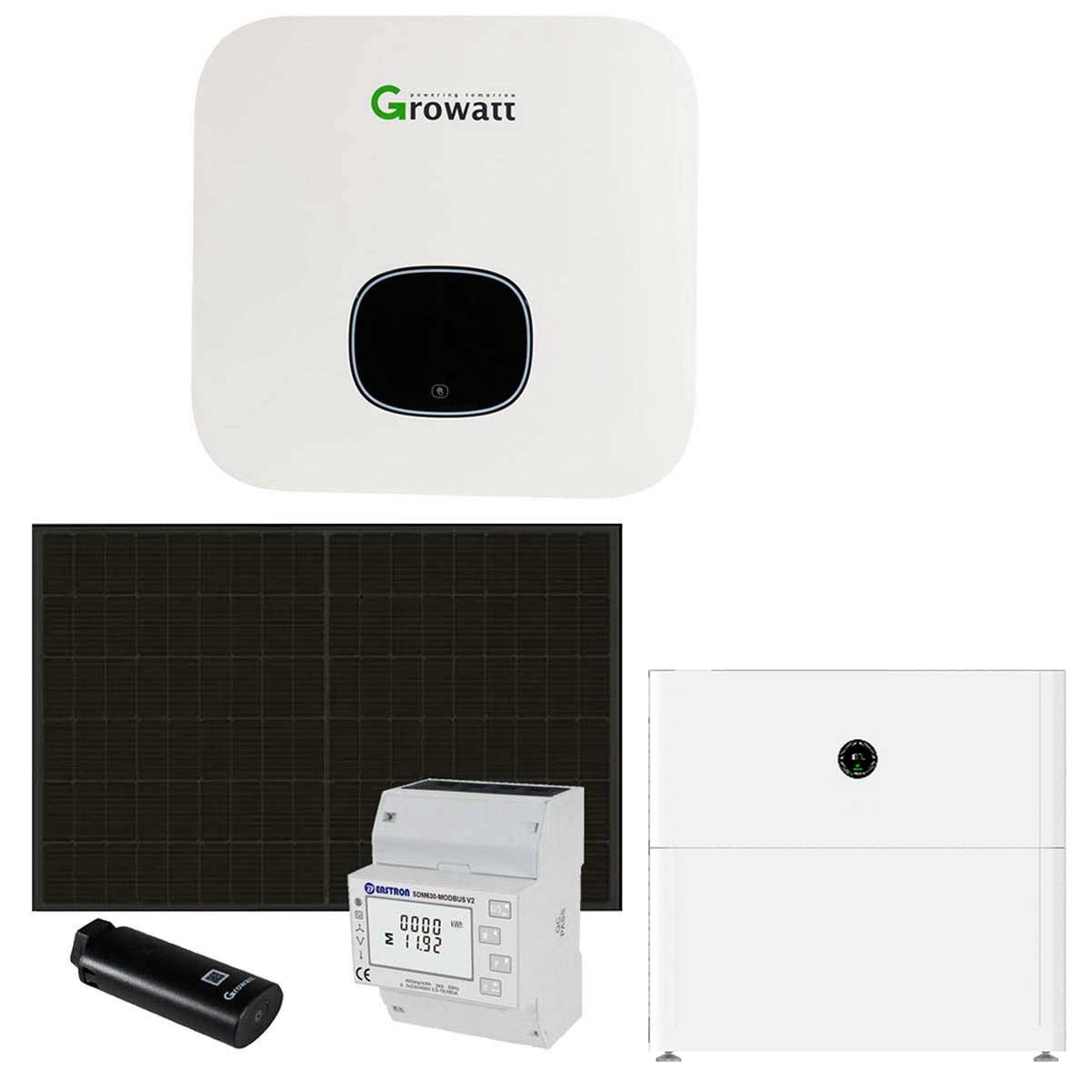 Growatt 9kWp PV Komplettanlage mit Glas Glas Modulen und 5kWh Speicher