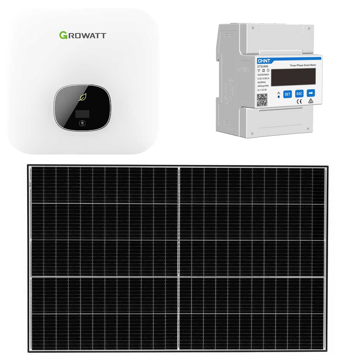 Growatt 3,6kWp Mini PV-Anlage Glas Glas ohne Speicher mit MIN 3600TL-X 3,6kW