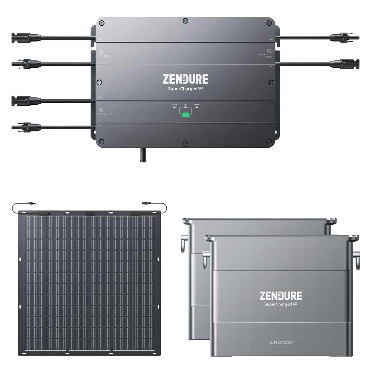 Zendure Smart PV Hub 2000 Balkonkraftwerk bis 2.400 Watt, 3,84kWh Speicher, 2 x 220W Module