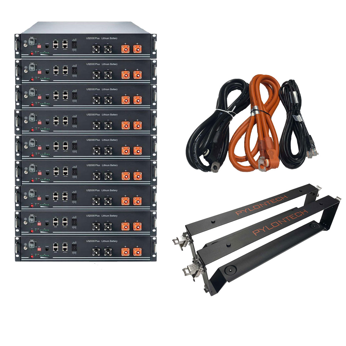 Pylontech 21,6 kWh Solarspeicher Lithium LiFePO4 inkl. Kabel, Halterung und BMS