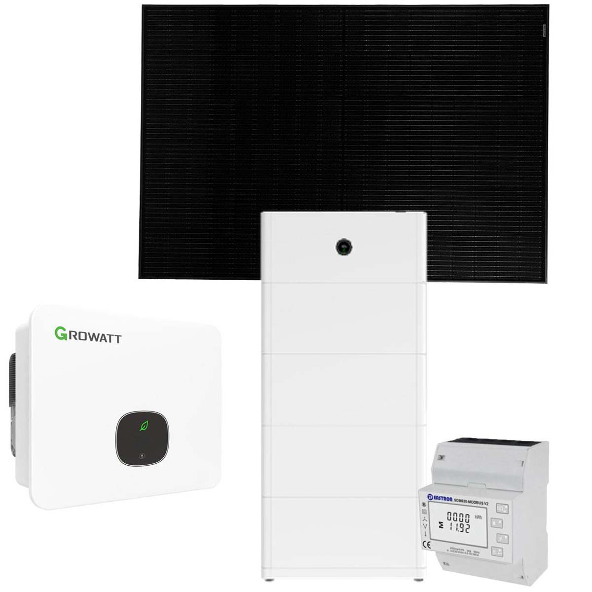 Growatt 12kWp PV-Komplettanlage mit Solarmodulen und 20 kWh Speicher
