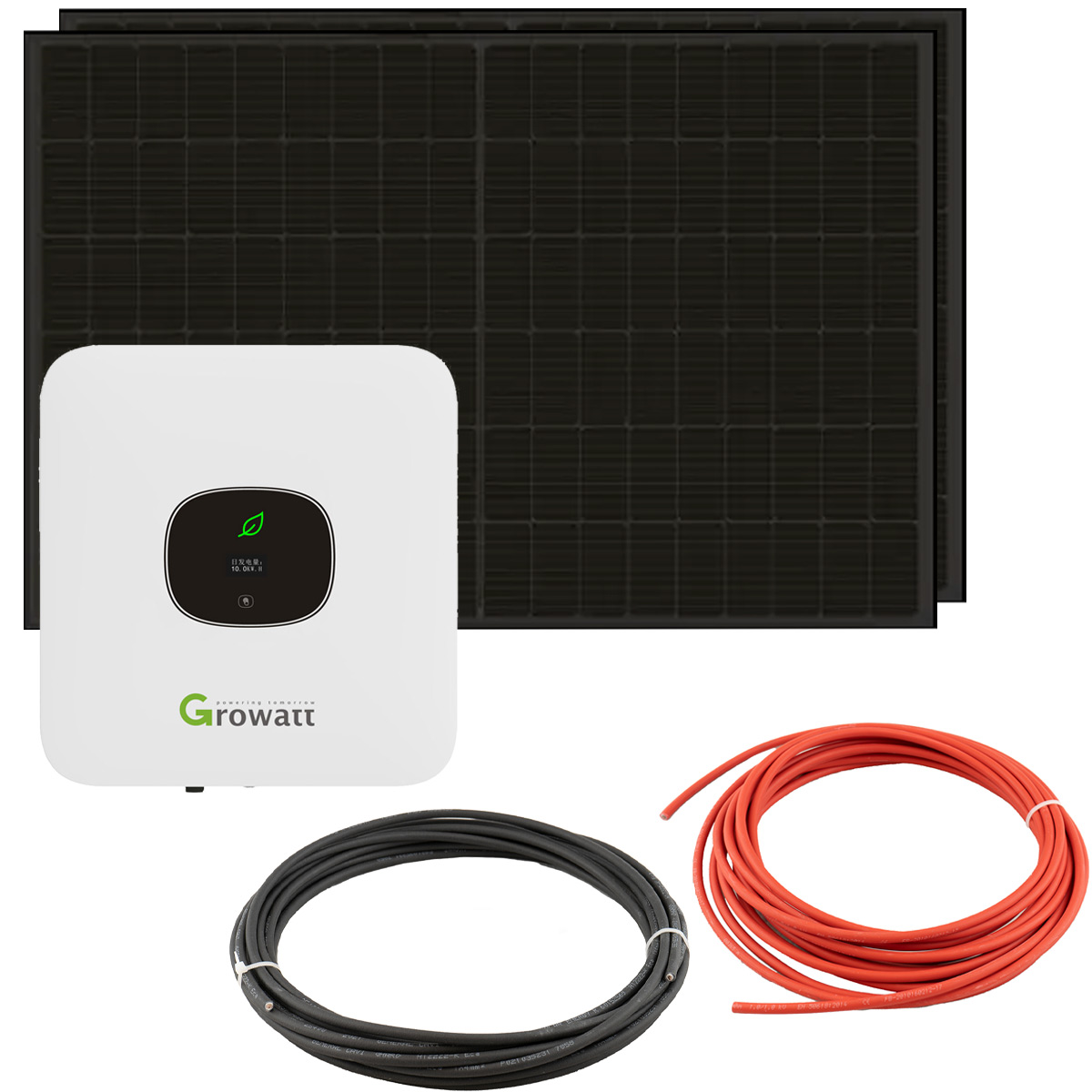Balkonkraftwerk Growatt MIC 600 0,6kW mit 800W Solarpanel und Systemsteckdose