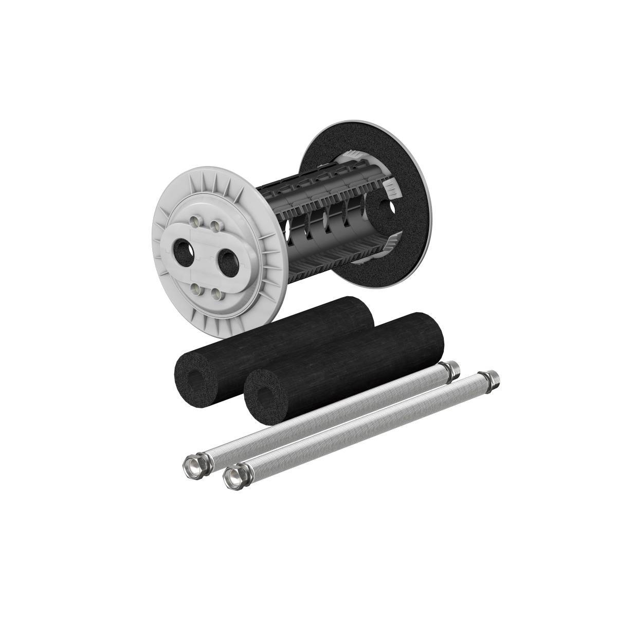 DOYMAfix Wanddurchführung Connect HP/O DN 32 inkl. 2 x Edelstahl-Flexschlauch DN 32