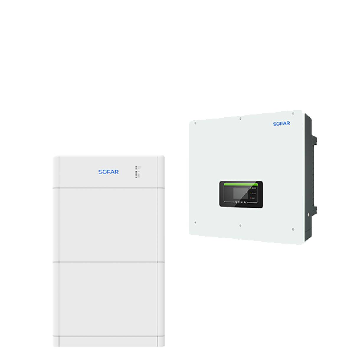 SOFAR HYD 10KTL-3PH mit BTS E10-DS5 Hochvolt Solarspeicher, 9,5 kWh nutzbar