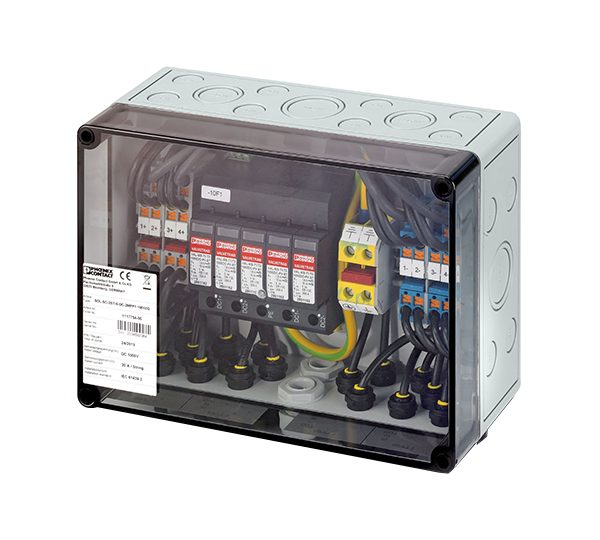 Phoenix Contact Überspannungsschutz-Box 2 MPPT, Typ 1+2 je 2 x In / Out, I max je 20 A, SUNCLIX