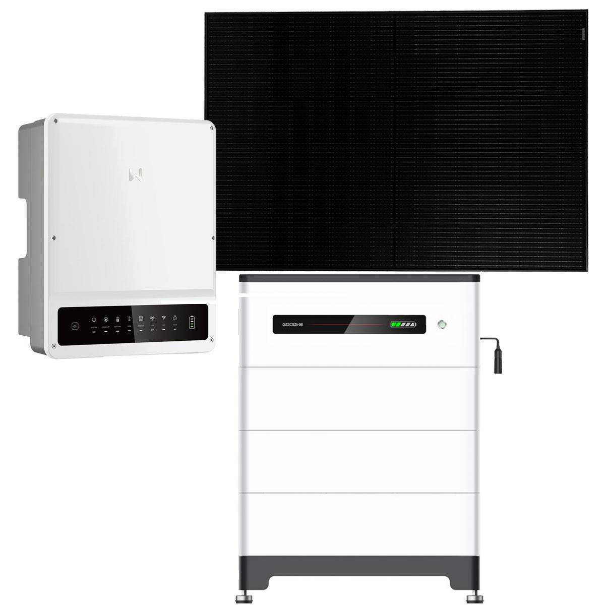 GoodWe 8kWp PV Komplettanlage mit Glas Glas Modulen und 9,8kWh Speicher