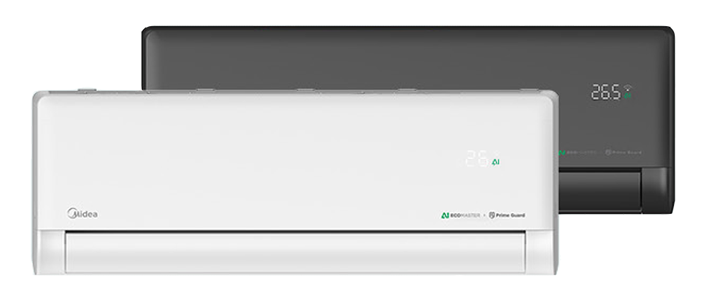 Zwei Klimaanlagen des Herstellers Midea.