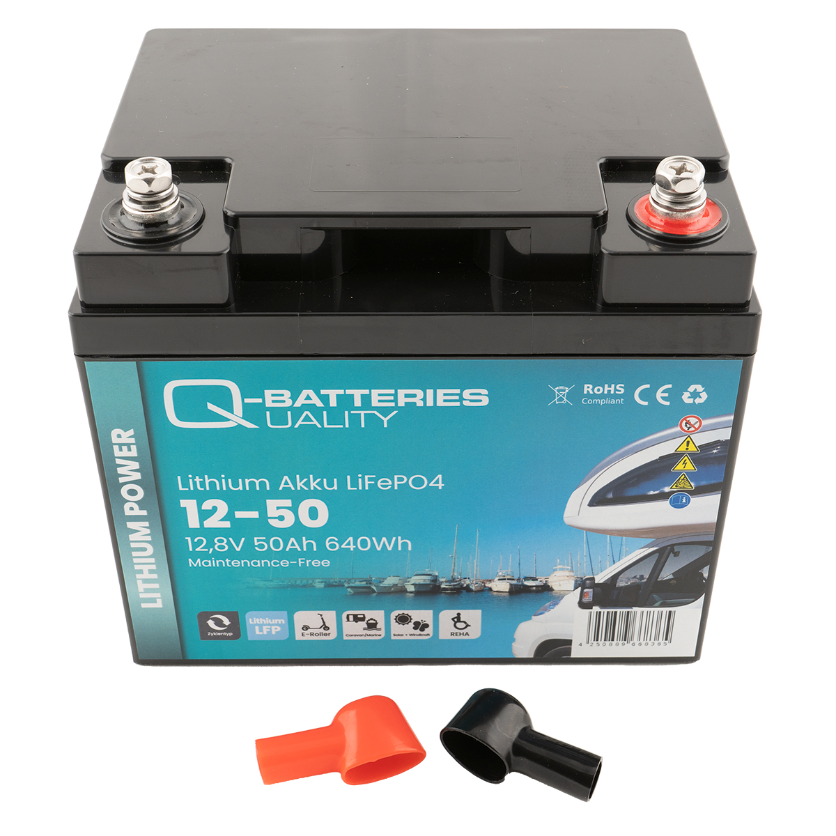 Q-Batteries Lithium Akku 12-50 12,8V 50Ah 640Wh LiFePO4 Batterie  