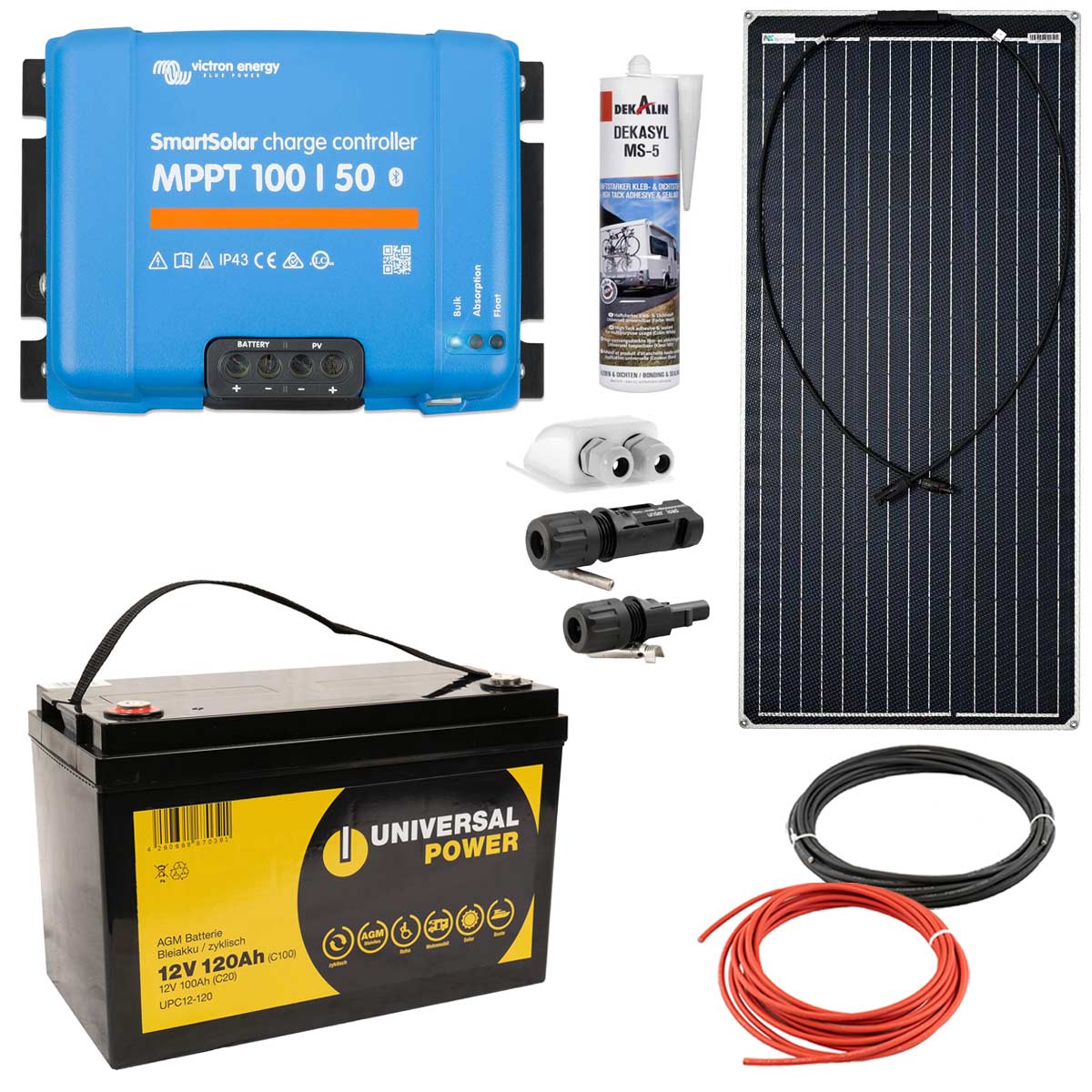 a-TroniX Solaranlage Wohnmobil 440W mit 100Ah Batterie und Victron MPPT Laderegler