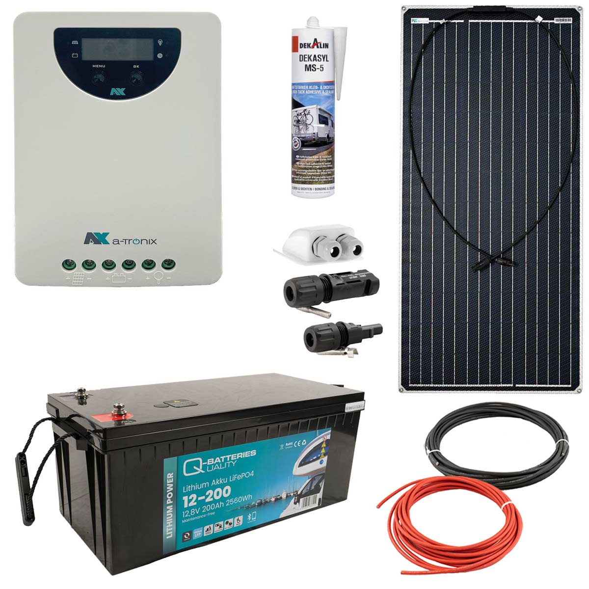 a-TroniX Solaranlage Wohnmobil 440W mit 200Ah Lithium Batterie und Victron MPPT Laderegler