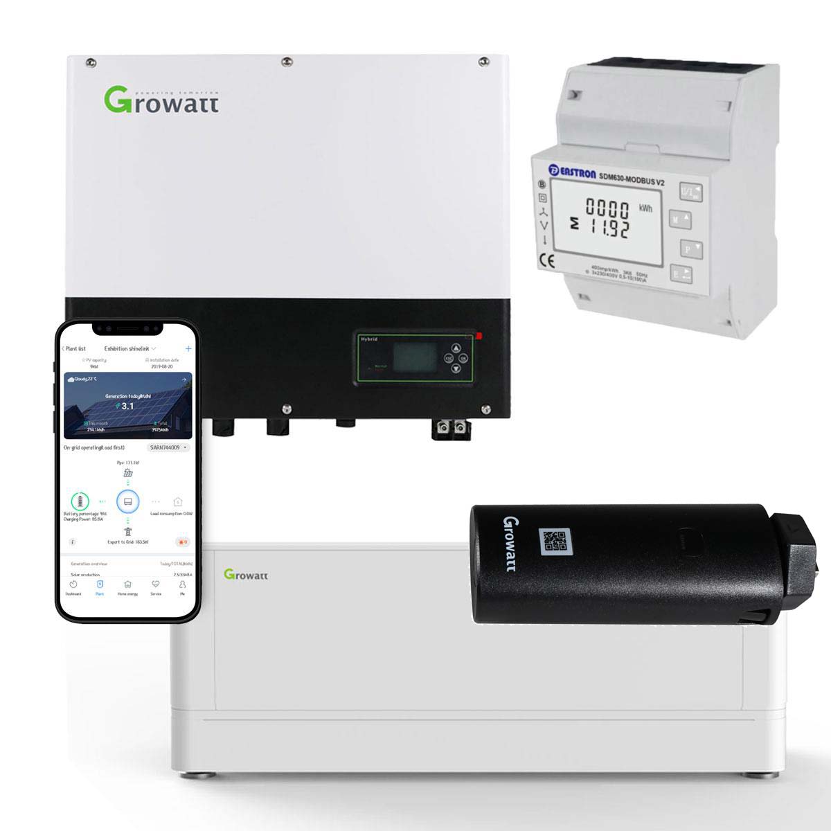 Growatt SPH4000TL BL-UP 4kW Hybrid Wechselrichter mit 2.56kWh Solarspeicher-Set