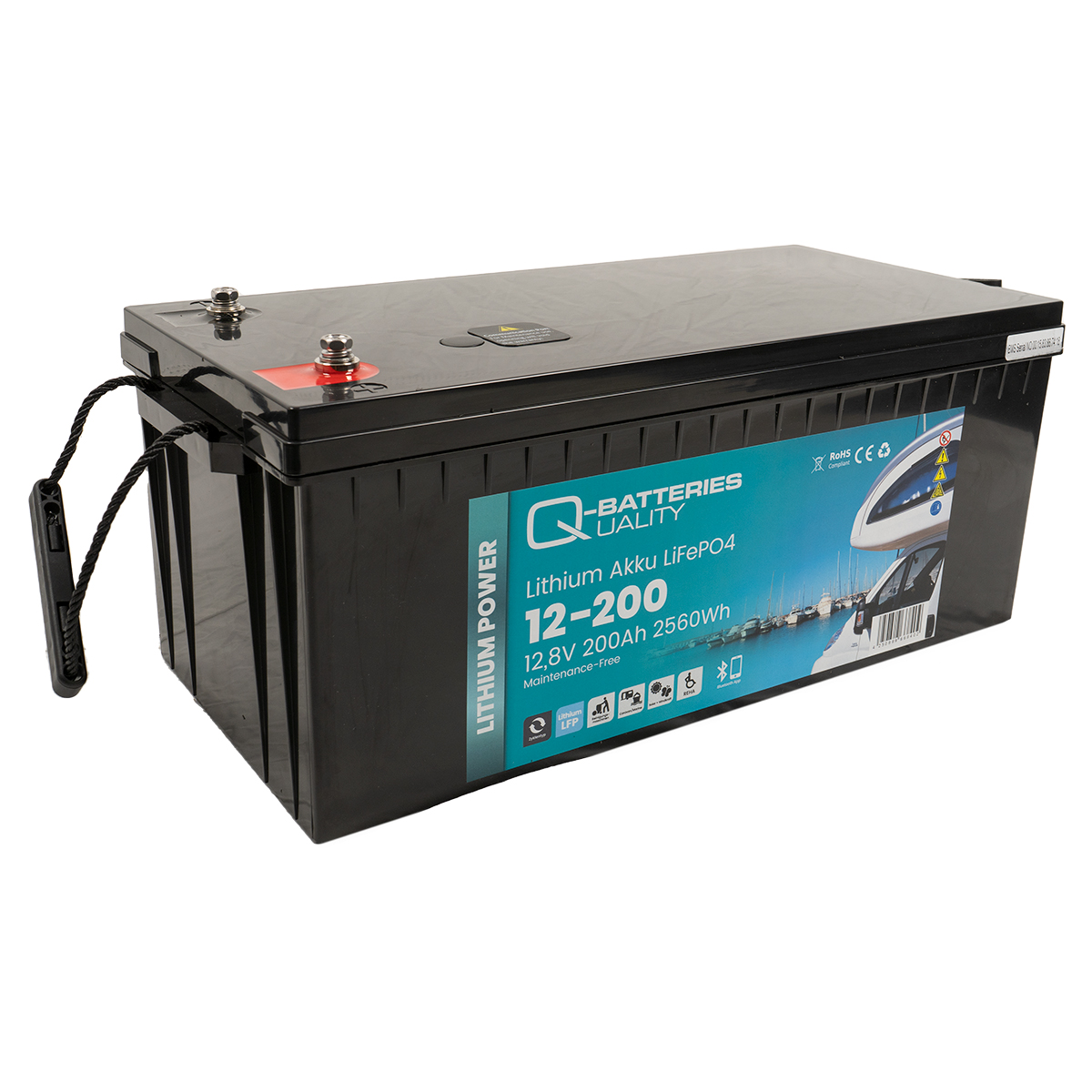 Q-Batteries Lithium Akku 12-200 12,8V 200Ah 2560Wh LiFePO4 Batterie mit Bluetooth