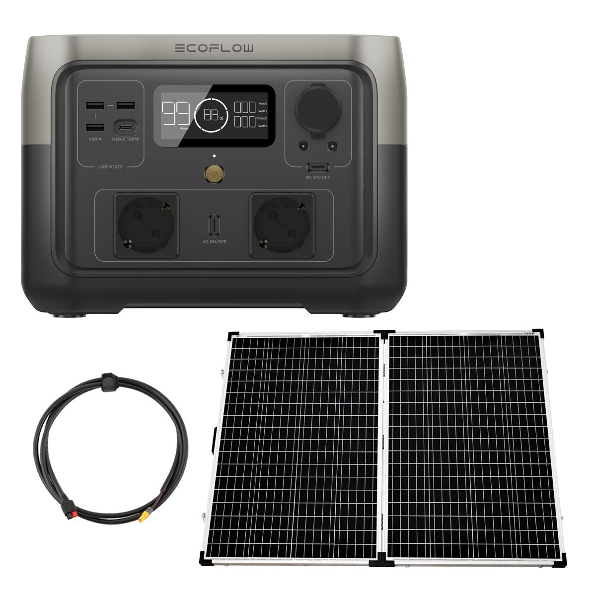 EcoFlow River 2 MAX 512Wh Powerstation mit 270W Solarkoffer