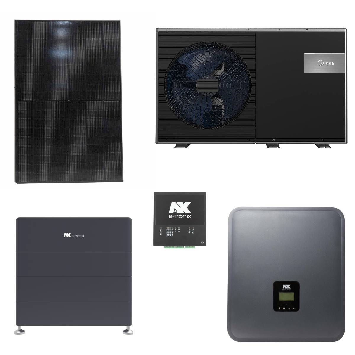 a-Tronix HEMS PV-Set 12 kWp + Midea 10kW Monoblock Wärmepumpe mit 20,1 kWh Speicher