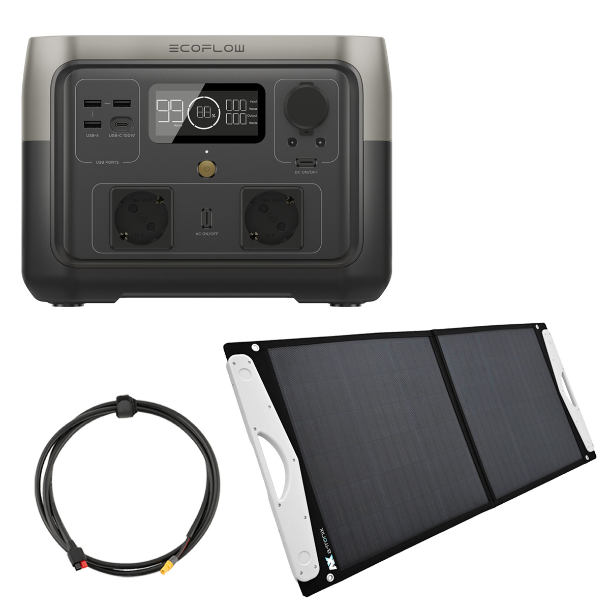 EcoFlow River 2 MAX 512Wh Powerstation mit 100W Solarpanel