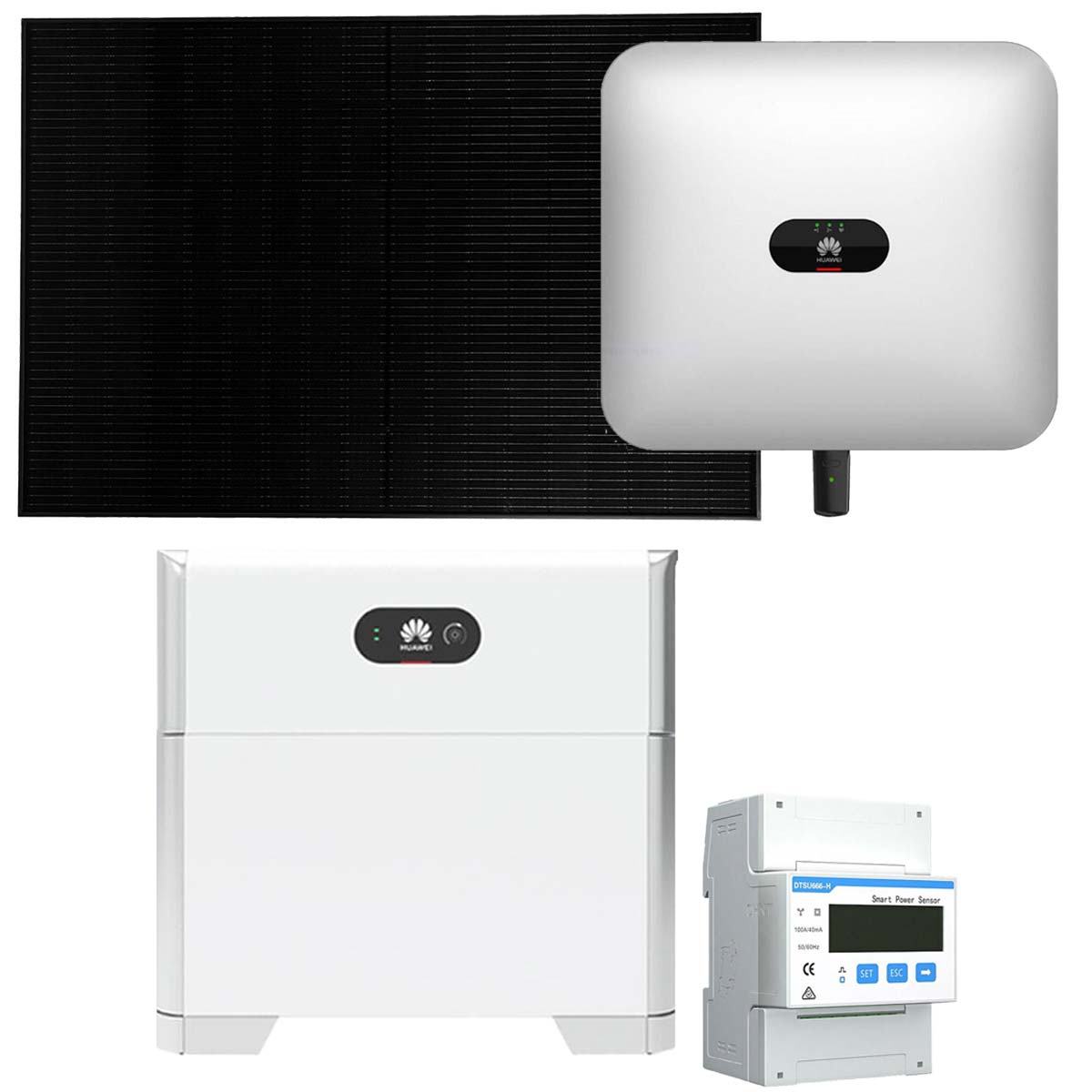 Huawei 4kWp PV Komplettanlage mit Glas Glas Modulen und 5kWh Speicher