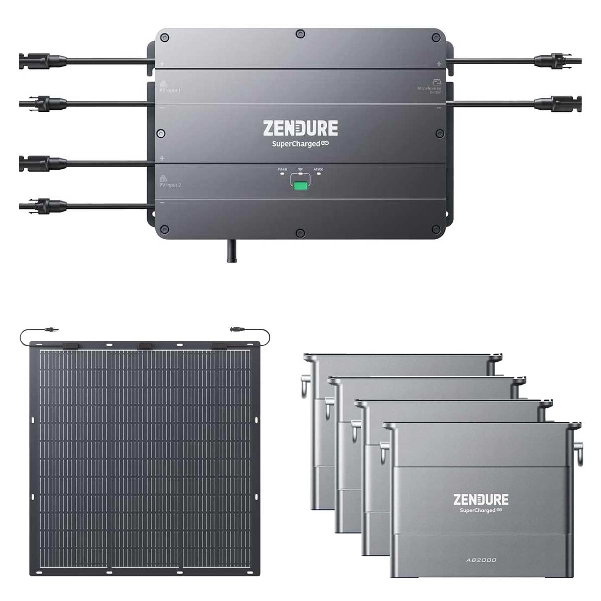 Zendure Smart PV Hub 2000 Balkonkraftwerk bis 2.400 Watt, 7,68kWh Speicher, 2 x 220W Module