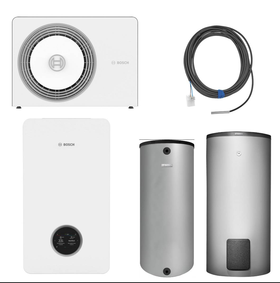 BOSCH 7 kW Wärmepumpen-Komplett Set  AW 7 OR-S, CS6800iAW 12 E, BH120,WH290