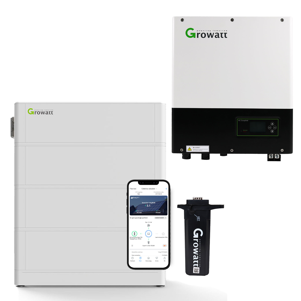 Growatt SPA 7000TL3 BH 7kW Batteriewechselrichter mit 7,6 kWh Solarspeicher-Set