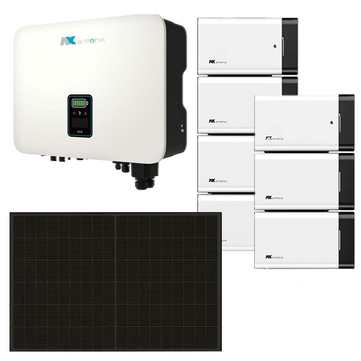 a-TroniX 12kWp PV Komplettanlage mit Glas Glas Modulen und 13,8kWh Speicher