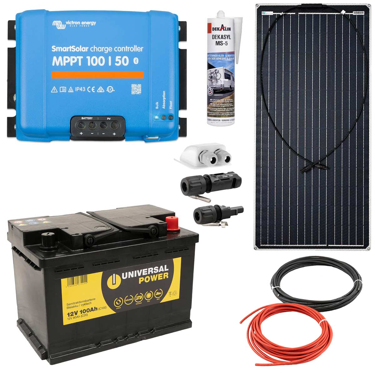 a-TroniX Solaranlage Wohnmobil 440W mit 100Ah Batterie und Victron MPPT Laderegler