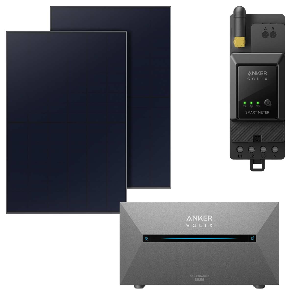 ANKER Balkonkraftwerk mit Speicher E1600 Pro, 1,6kWh,  4 x 445W Solarmodule