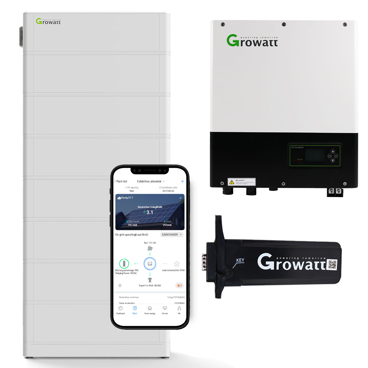 Growatt SPA 6000TL3 BH 6kW Batteriewechselrichter mit 17,9 kWh Solarspeicher-Set