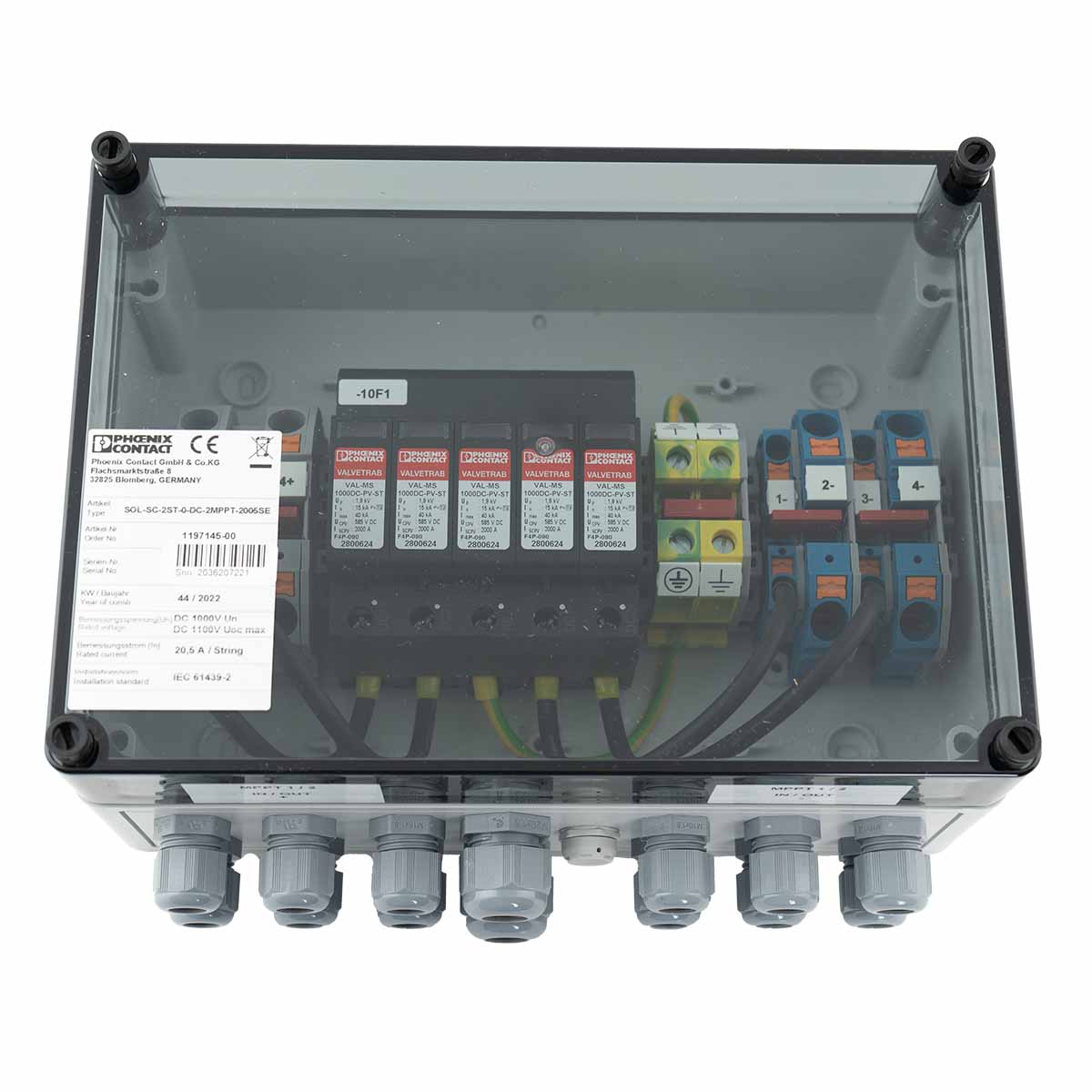 Phoenix Generatoranschlusskasten 1460946 Überspannungsschutz DC, Typ 1/2, 12 MPPT