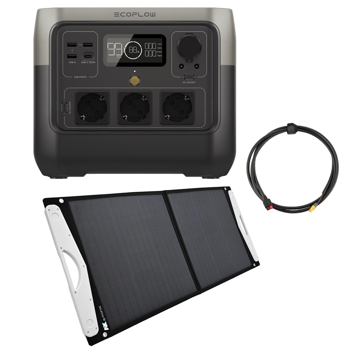 EcoFlow River 2 Pro 768Wh Powerstation mit 100W Solarpanel