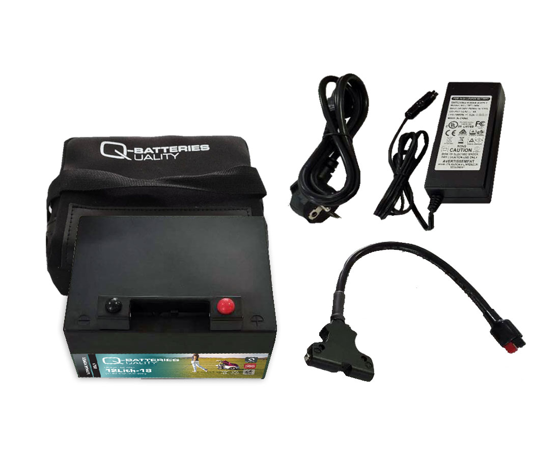 Q-Batteries 12Lith-18 Lithium Akku Pack Golf 12,8V 18Ah 230,4Wh  inkl. Ladegerät + Tasche  