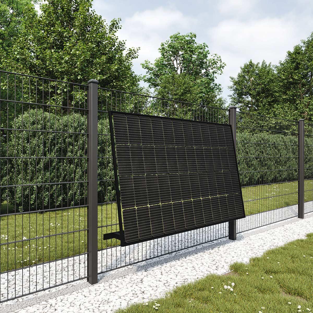 400W PV-Zaun Anlage inkl. Halterung angewinkelt