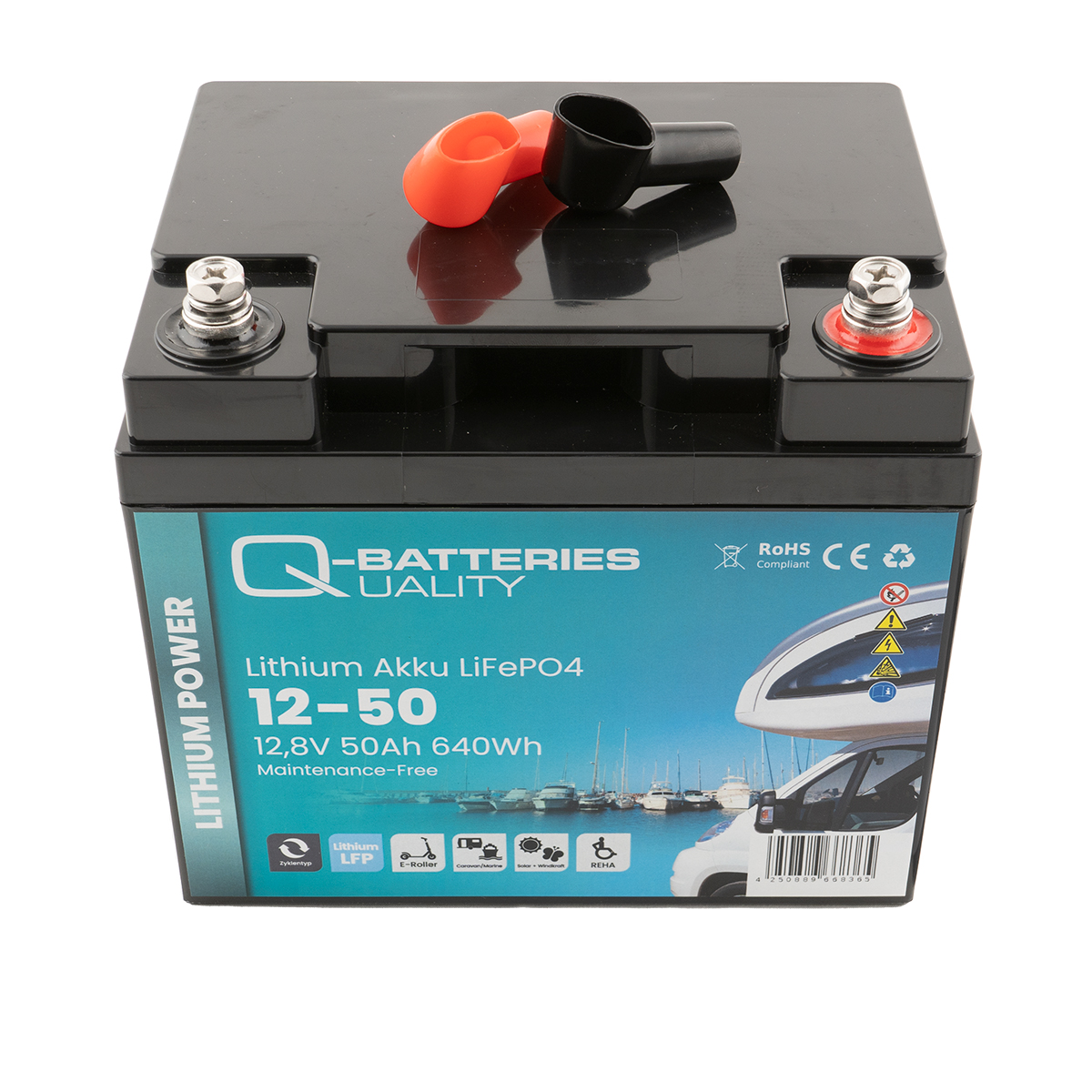 Q-Batteries Lithium Akku 12-50 12,8V 50Ah 640Wh LiFePO4 Batterie  