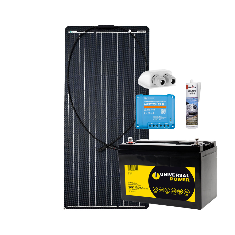 a-TroniX Solaranlage Wohnmobil 220W mit 120Ah Batterie und Victron MPPT Laderegler